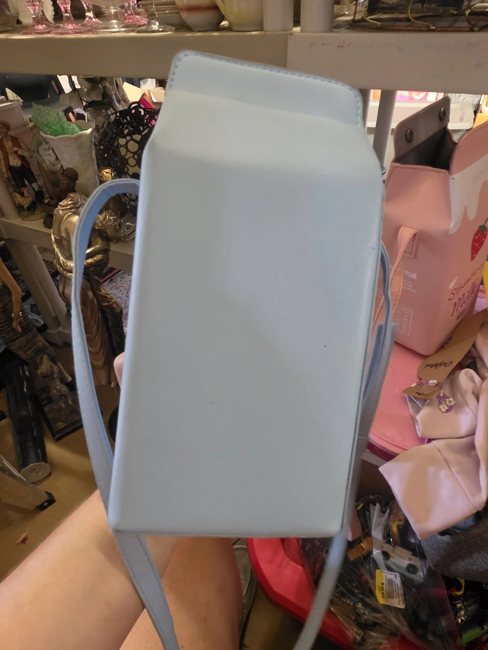 Kids Light Blue 'Pure Milk' Crossbody Bag with Playful Print